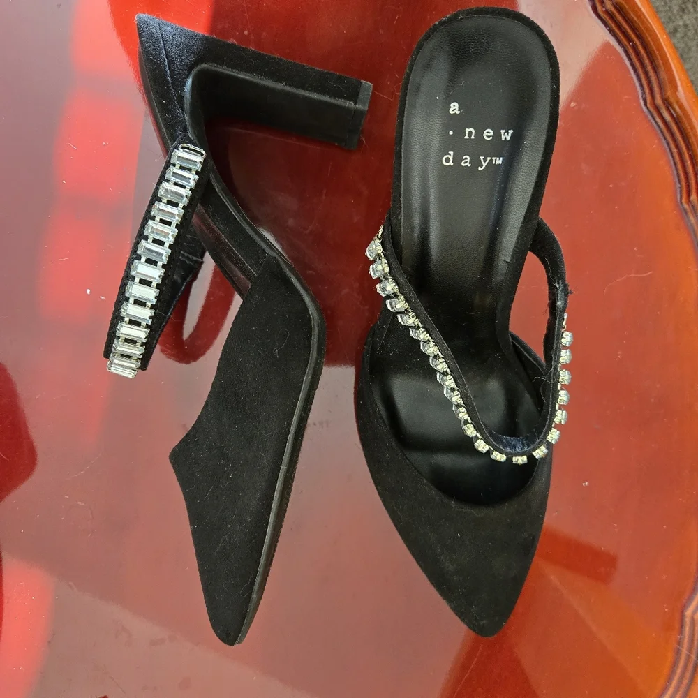Jaz Slip On Mule Pumps Crystals 1.75